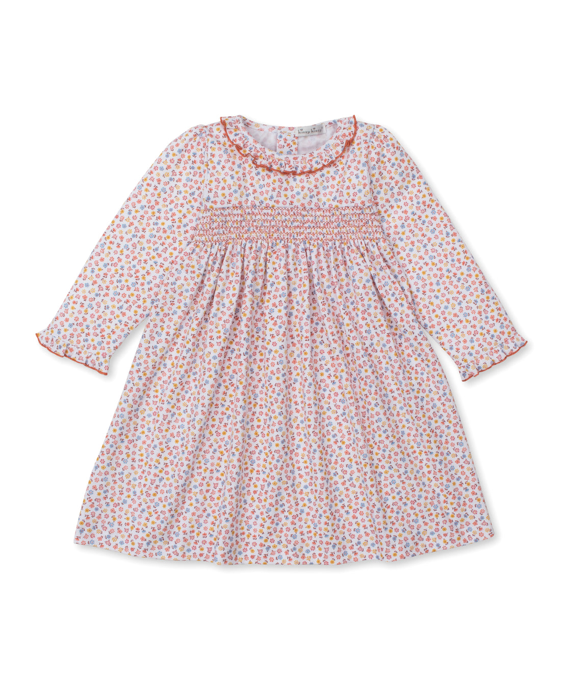 Patchwork Pumpkin Floral Smocked Knit Dress