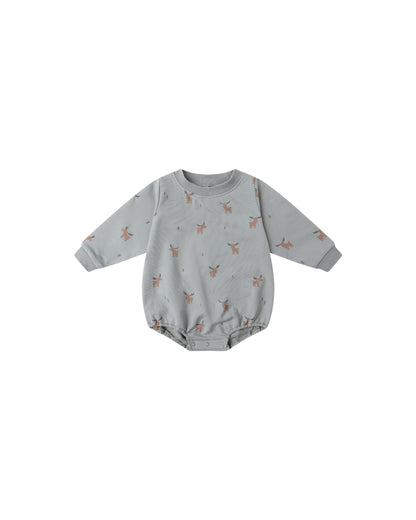 Crewneck Bubble Romper: Moose