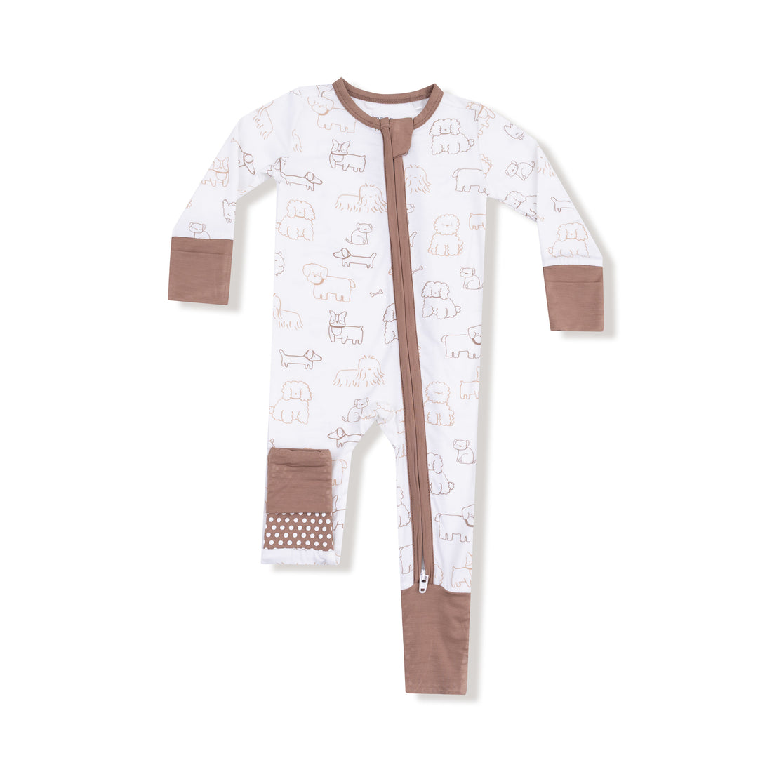 Neutral Pups 2 Way Zipper Romper