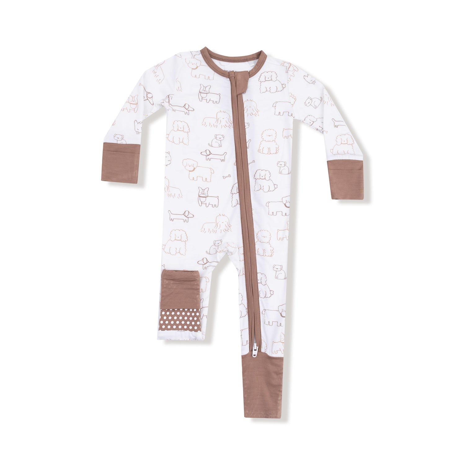 Neutral Pups 2 Way Zipper Romper