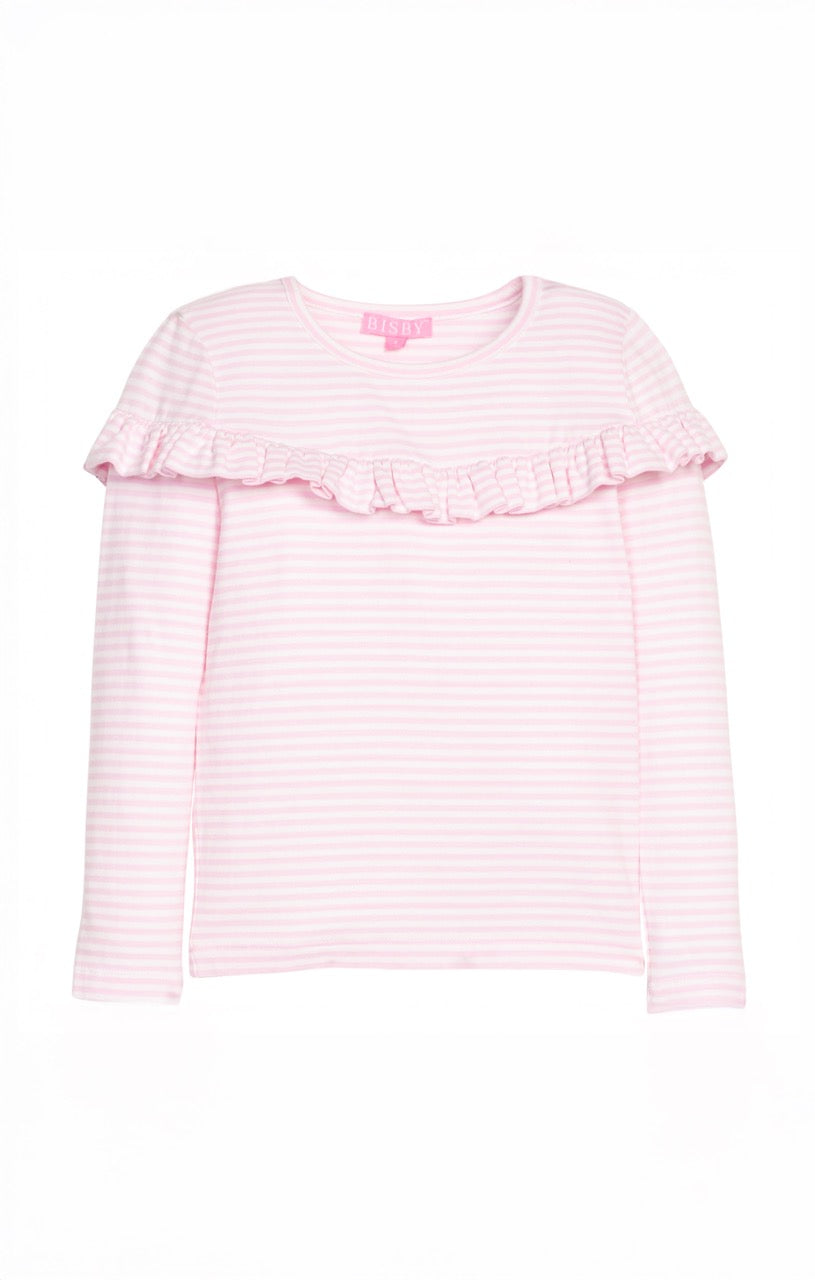 Emily Top: Pale Pink Stripe