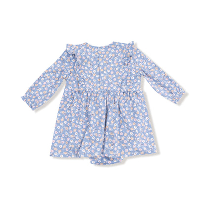 Country Calico Ruffle LS Bodysuit Dress