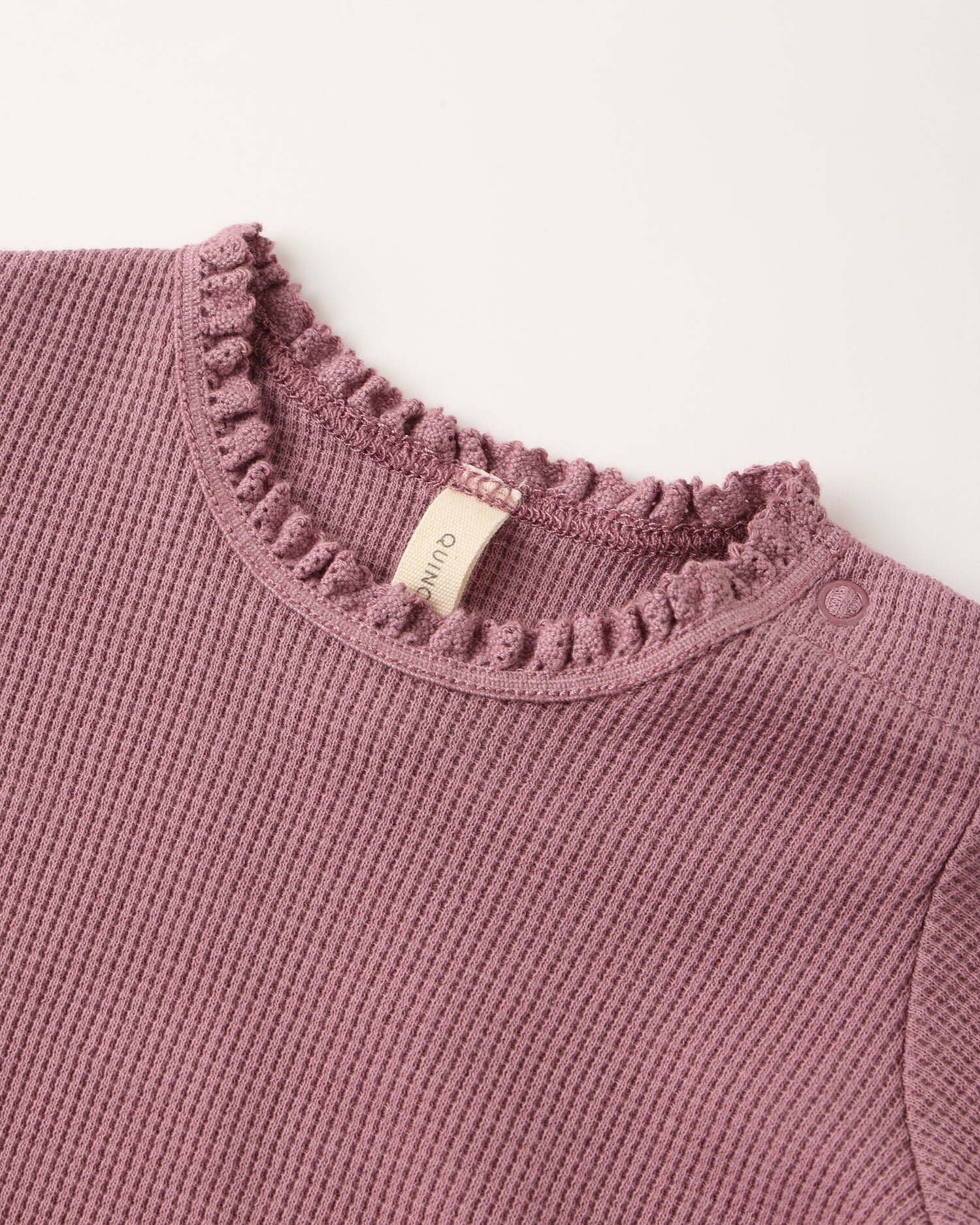 Waffle Long Sleeve Bodysuit: Mullberry