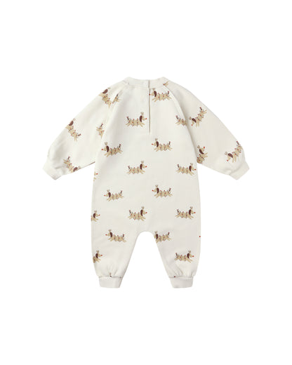 Raglan Jumpsuit: Christmas Dogs
