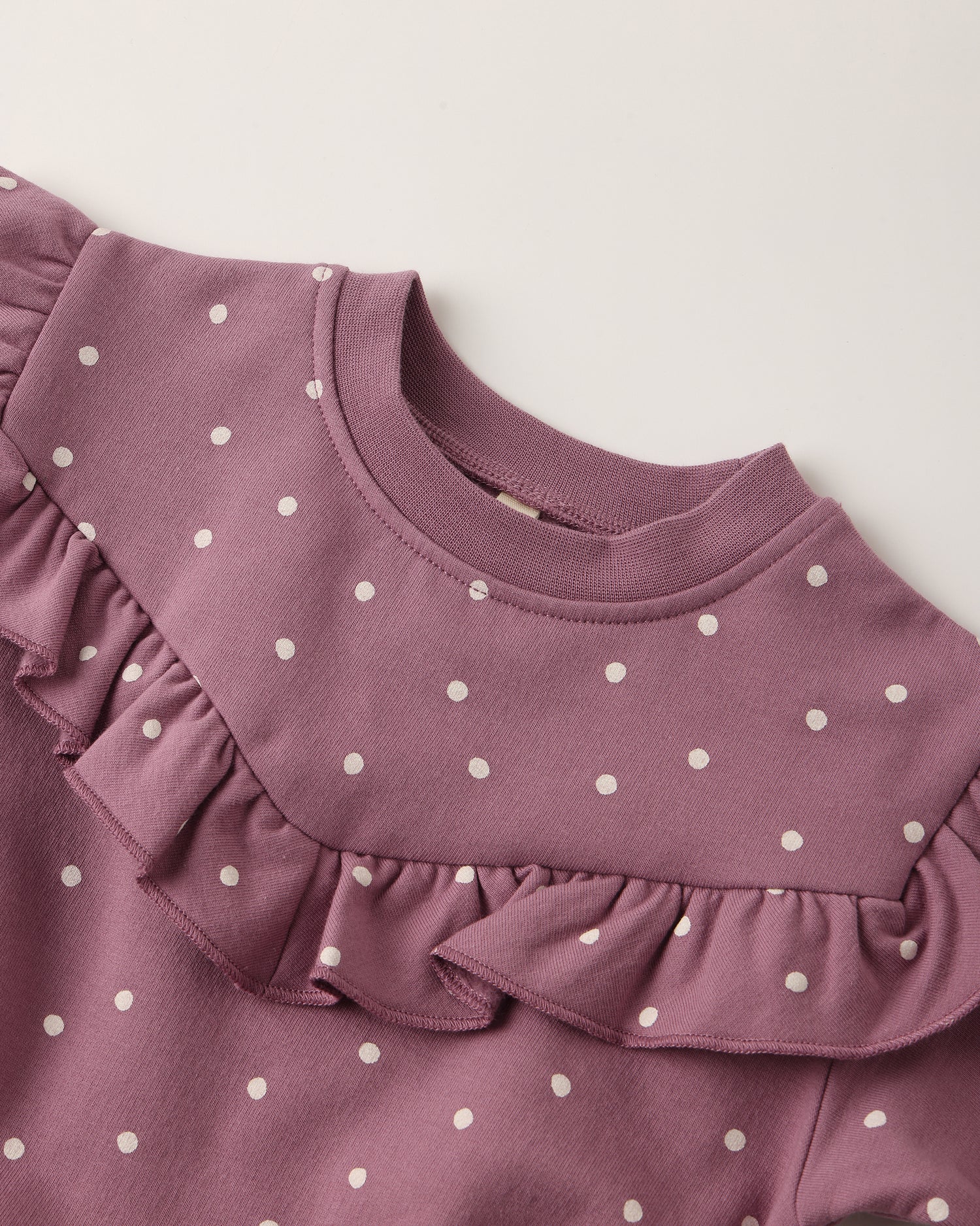 Ruffle Fleece Sweatshirt: Polka Dots