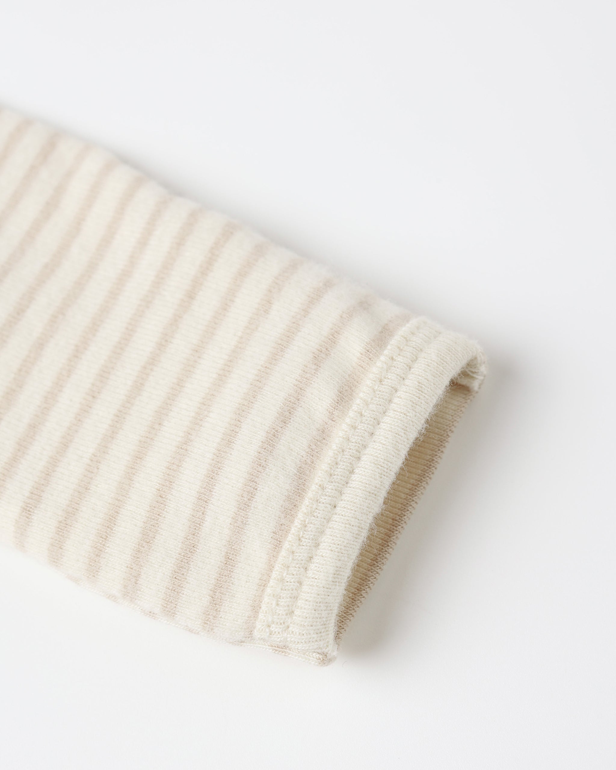 Baby Footie: Oat Micro Stripe