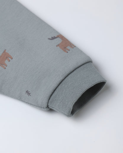 Crewneck Bubble Romper: Moose