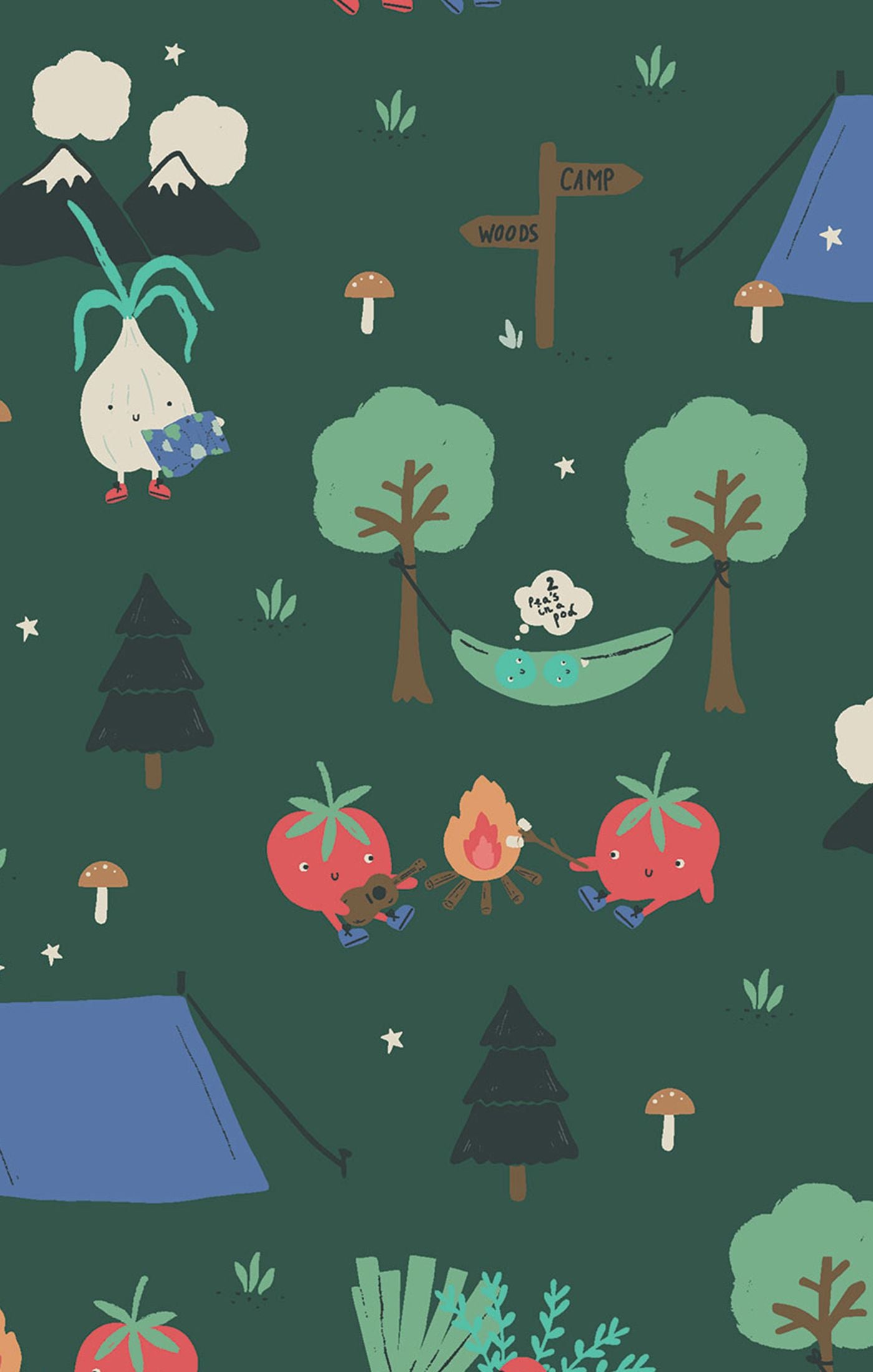 Camping Veggies 2 Way Zipper Romper