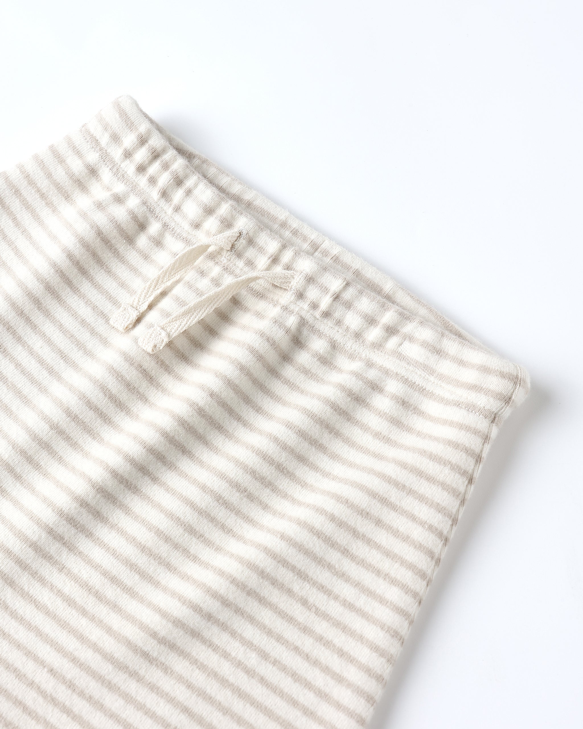 Drawstring Pant: Oat Micro Stripe