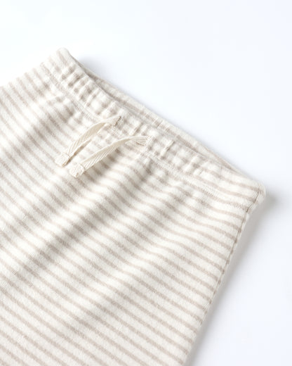 Drawstring Pant: Oat Micro Stripe