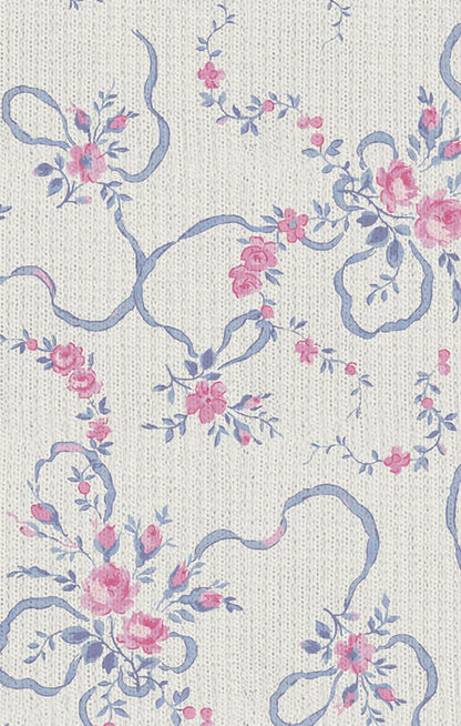 Ribbon Floral Fling Smocked Peter Pan Snap Footie