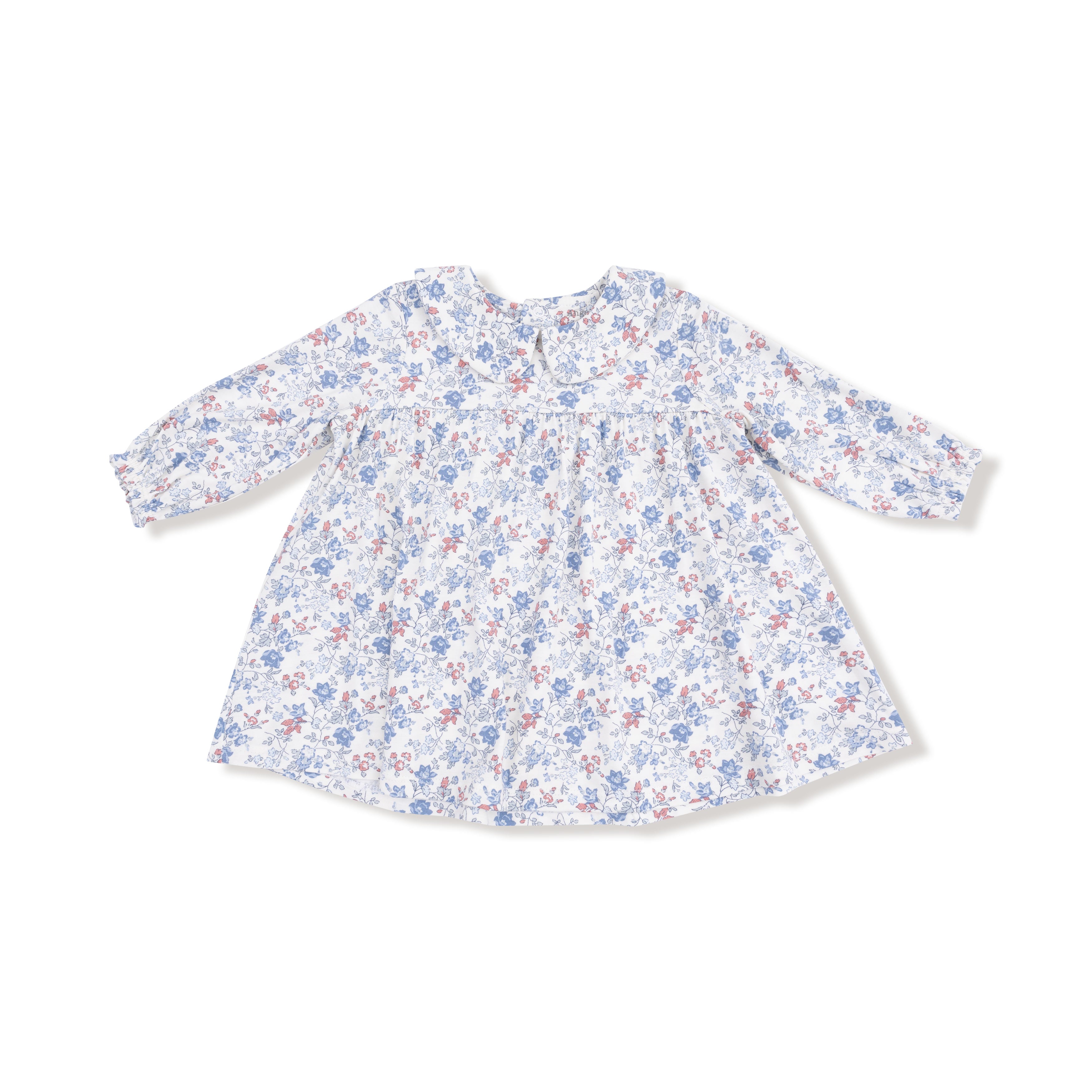 Country Girl Floral LS Peter Pan Collar Dress + Diaper Cover