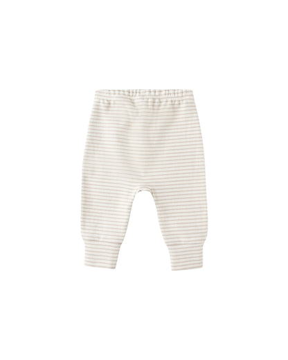 Drawstring Pant: Oat Micro Stripe