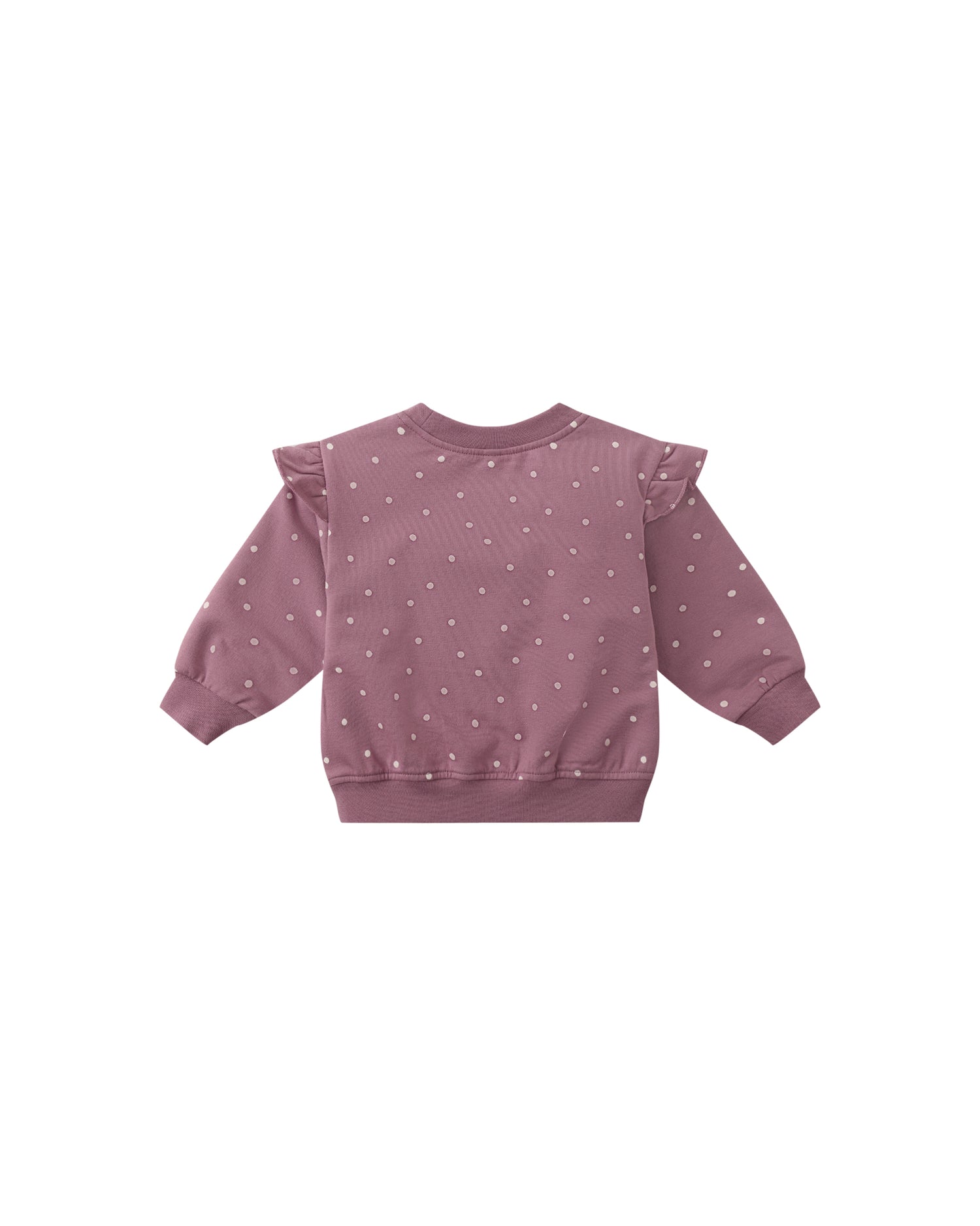 Ruffle Fleece Sweatshirt: Polka Dots