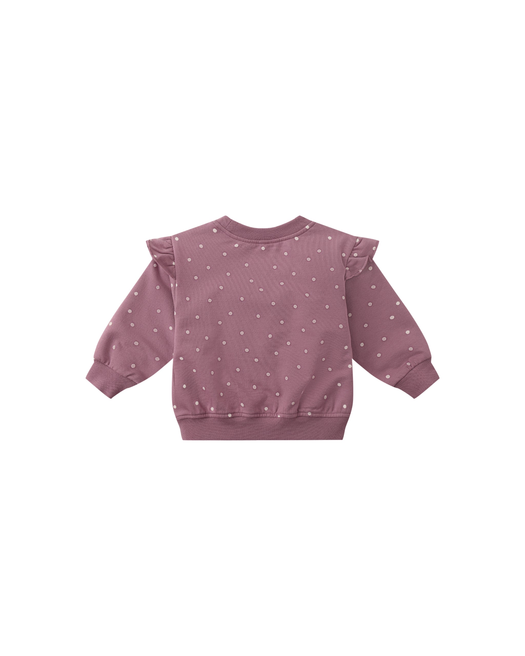 Ruffle Fleece Sweatshirt: Polka Dots