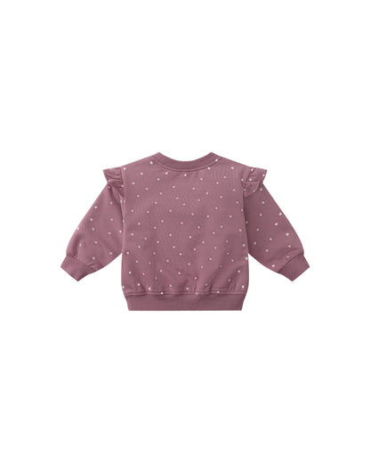 Ruffle Fleece Sweatshirt: Polka Dots