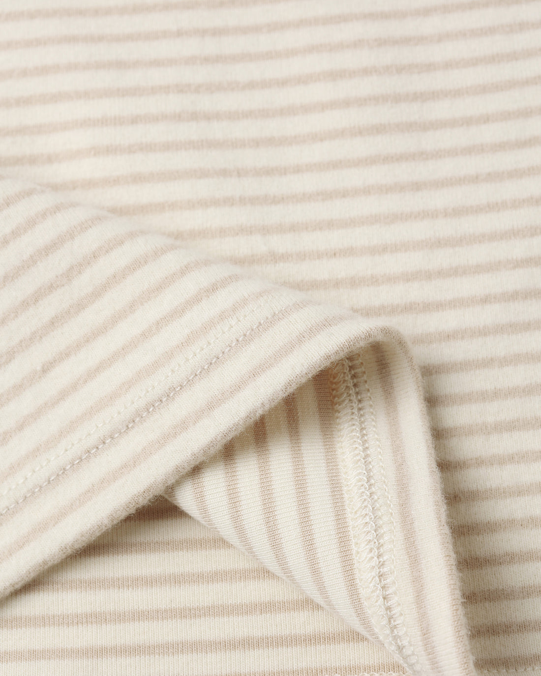 Long Sleeve Tee: Oat Micro Stripe