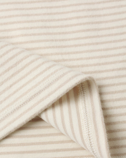 Long Sleeve Tee: Oat Micro Stripe