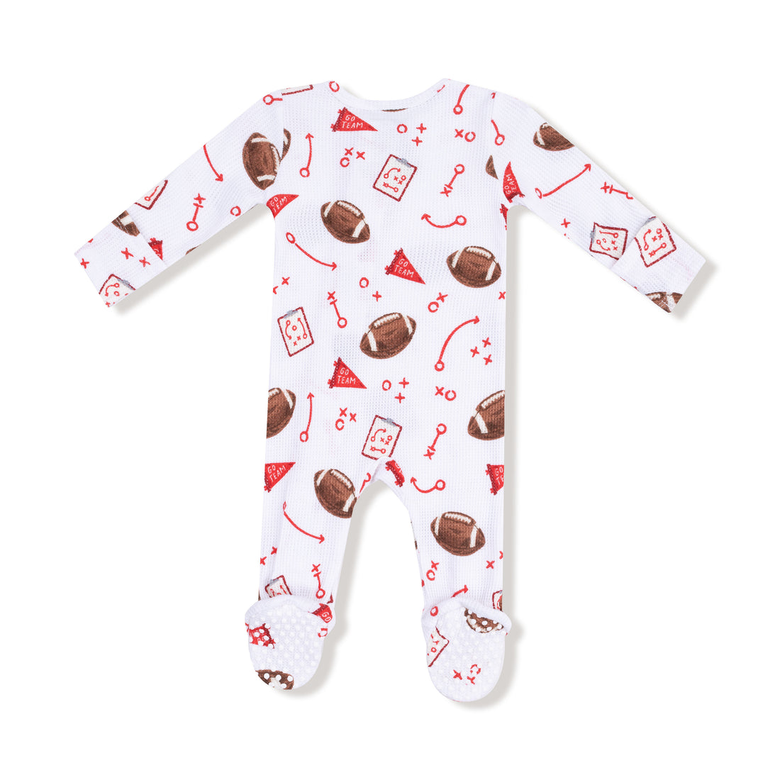 Touchdown Time Red 2 Way Zipper Footie