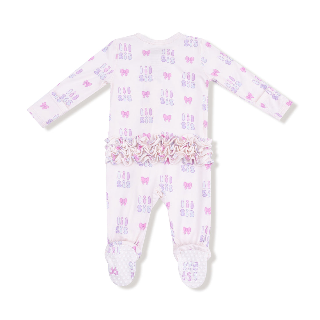 Lil Sis 2 Way Zipper Ruffle Back Footie
