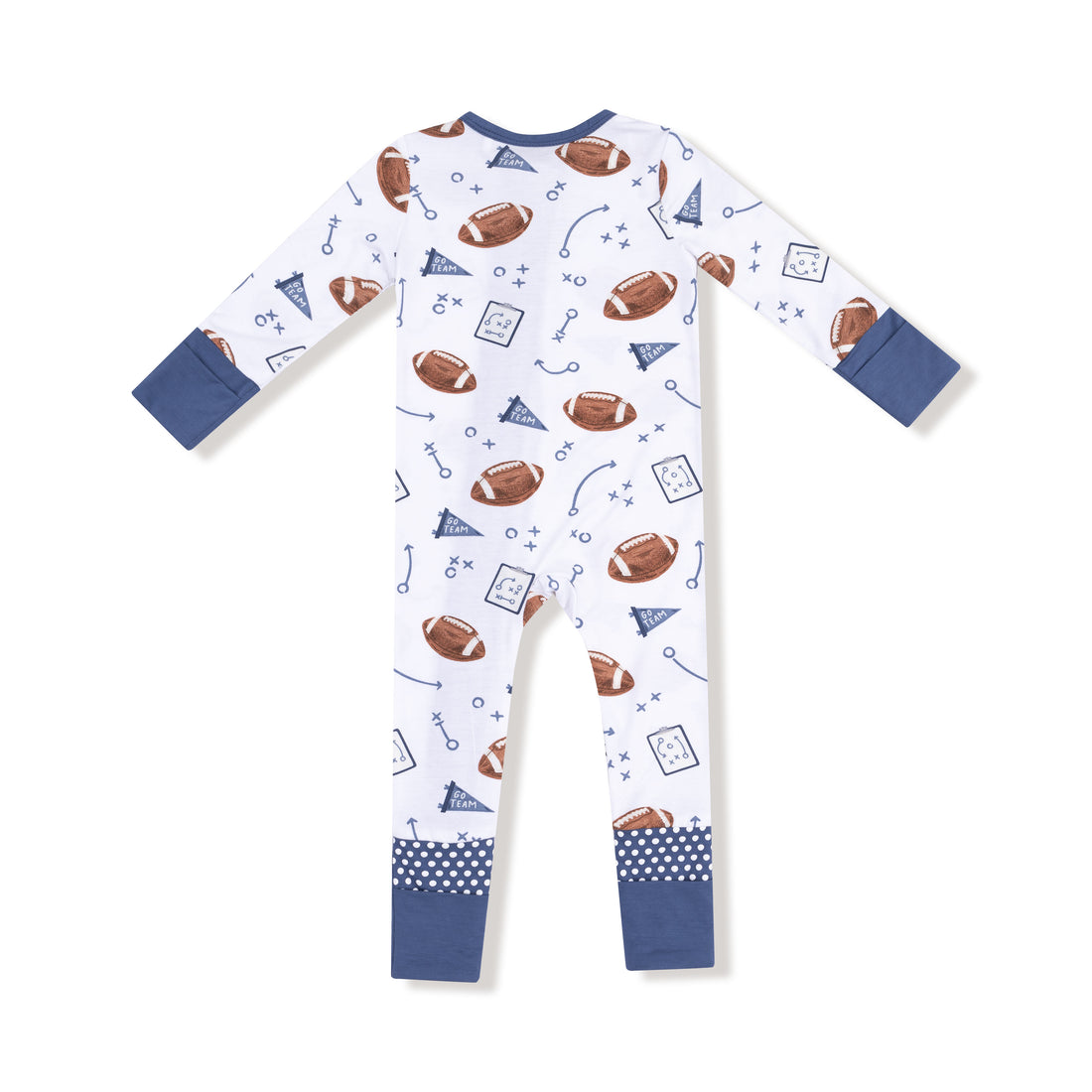 Touchdown Time 2 Way Zipper Romper: Navy