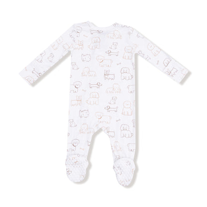 Neutral Pups 2 Way Zipper Footie