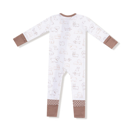 Neutral Pups 2 Way Zipper Romper