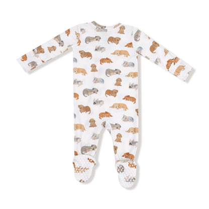 Napping Puppies 2 Way Zipper Footie