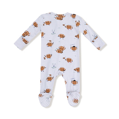 Footballs Playing Football 2 Way Zipper Footie