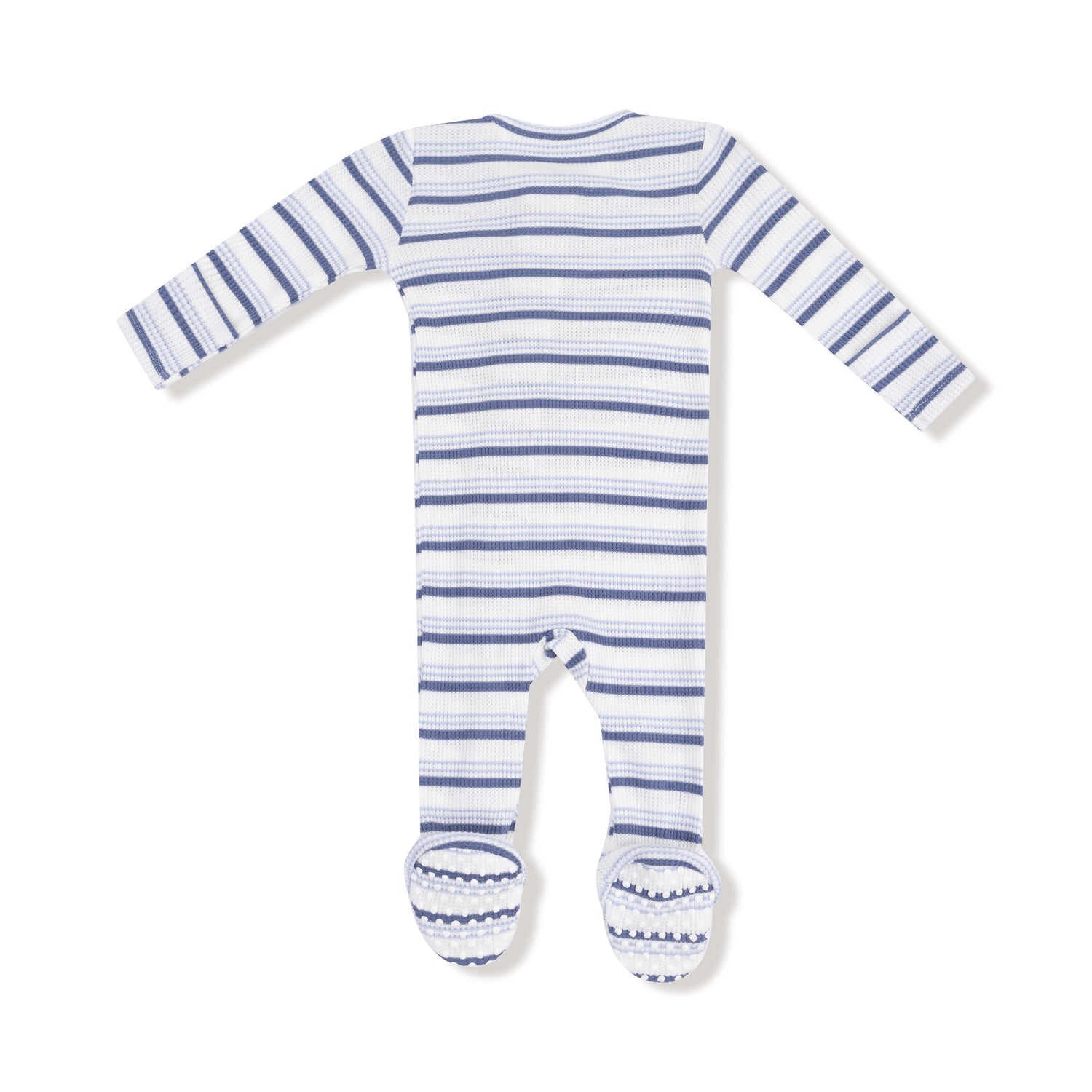 Vintage Stripe Blue 2 Way Zipper Footie