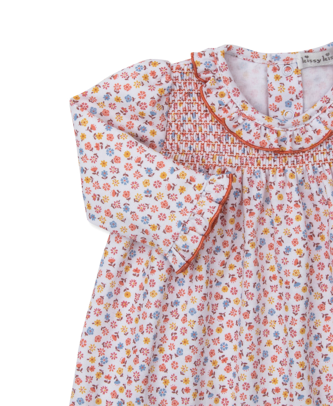 Patchwork Pumpkin Floral Smocked Knit Dress with Bloomer