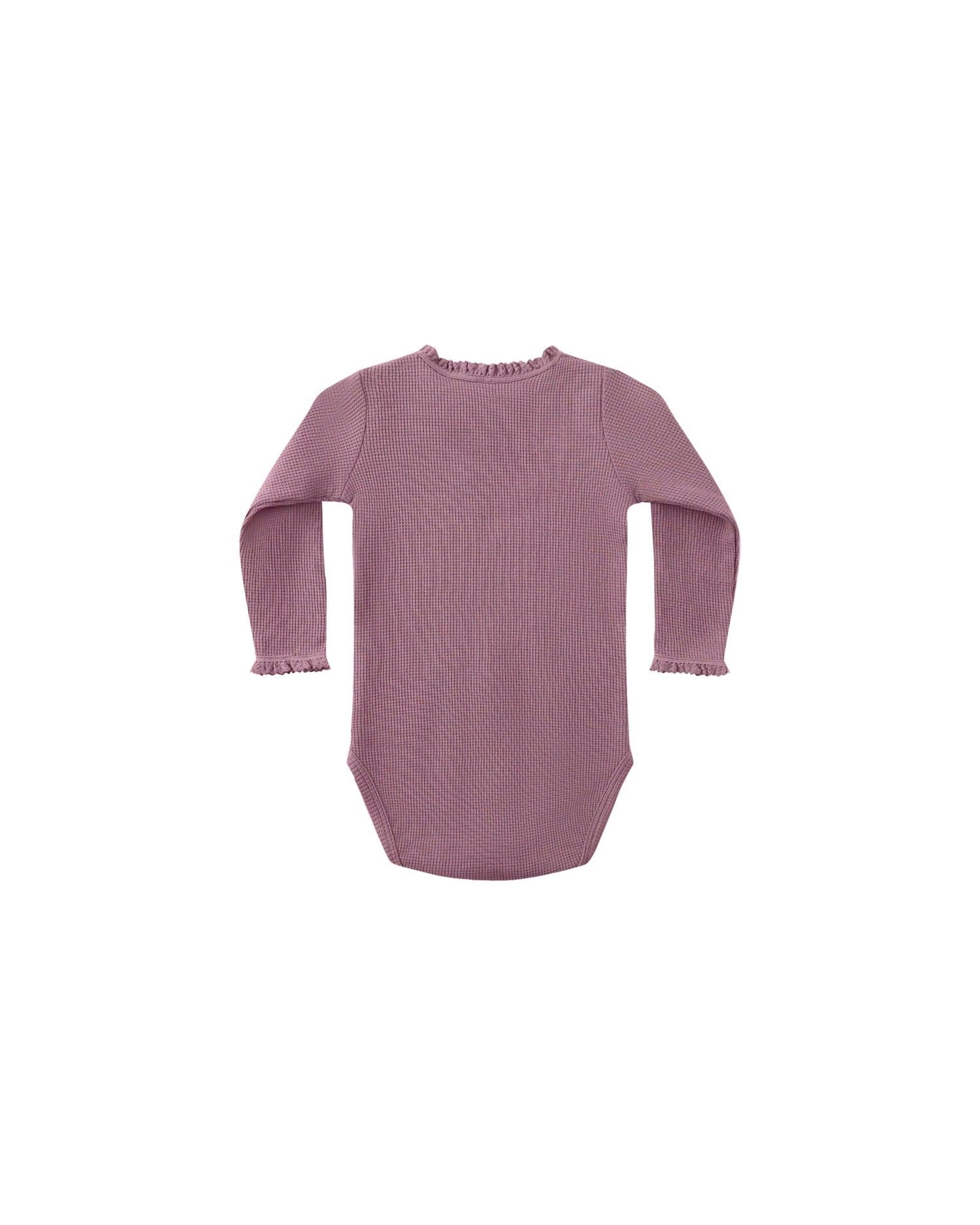 Waffle Long Sleeve Bodysuit: Mullberry
