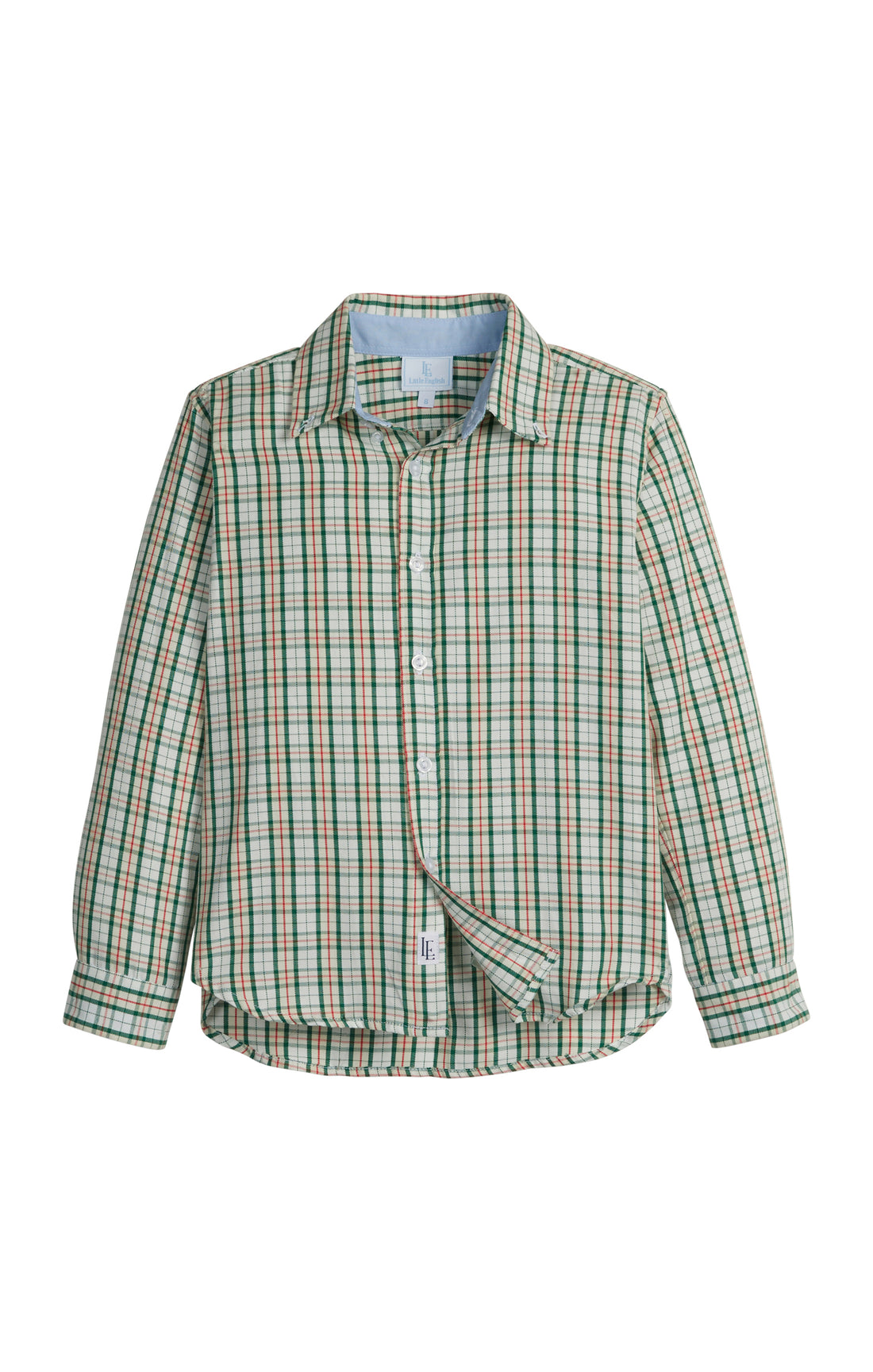 Button Down Shirt: Mistletoe Tartan