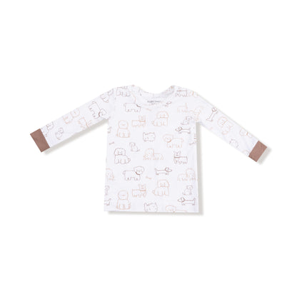 Neutral Pups LS Loungewear Set