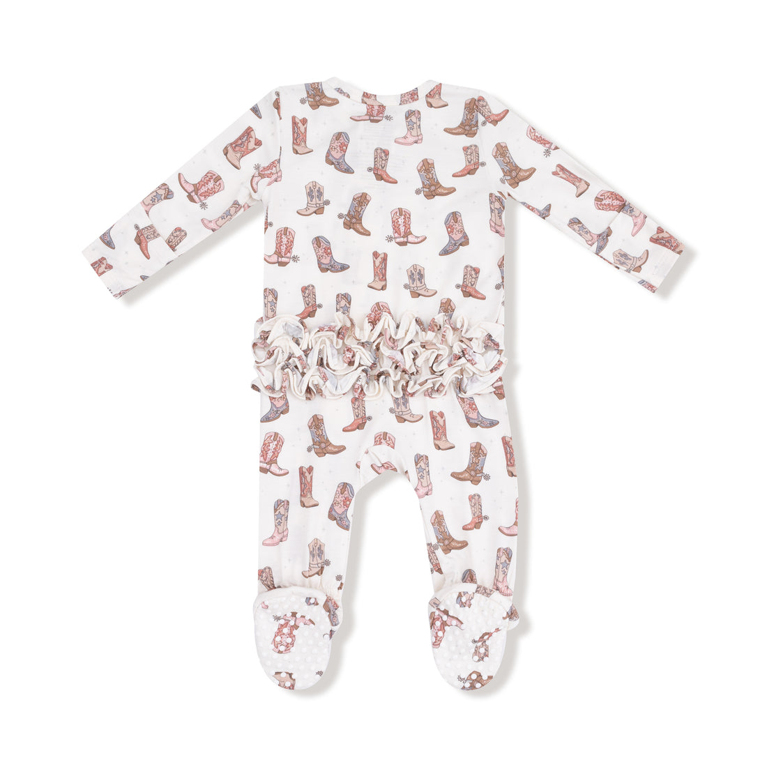 Future Cowgirl 2 Way Zipper Ruffle Back Footie