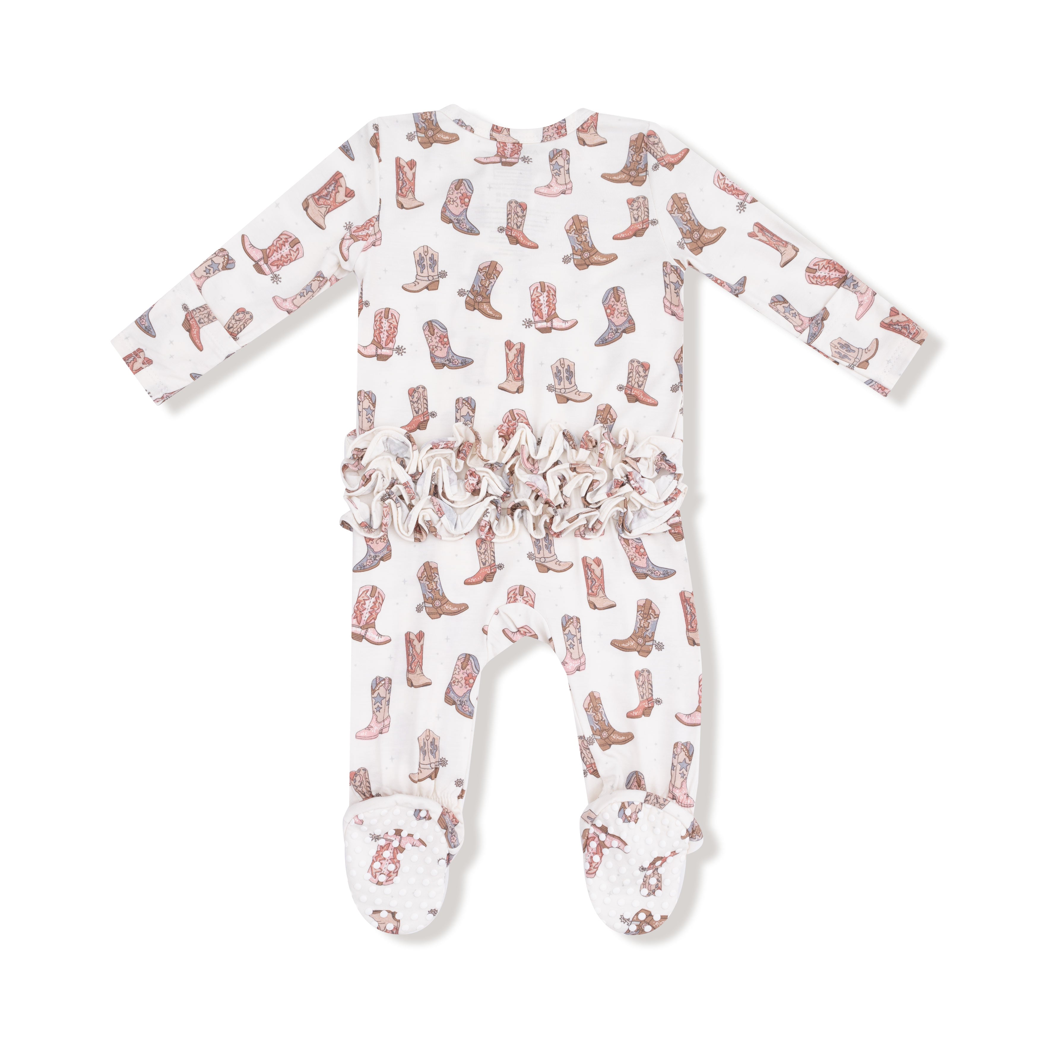 Future Cowgirl 2 Way Zipper Ruffle Back Footie