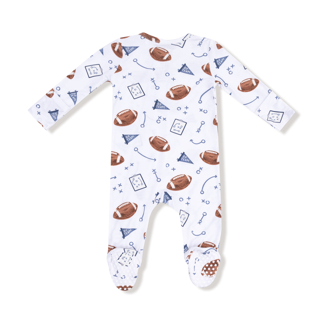 Touchdown Time Navy 2 Way Zipper Footie