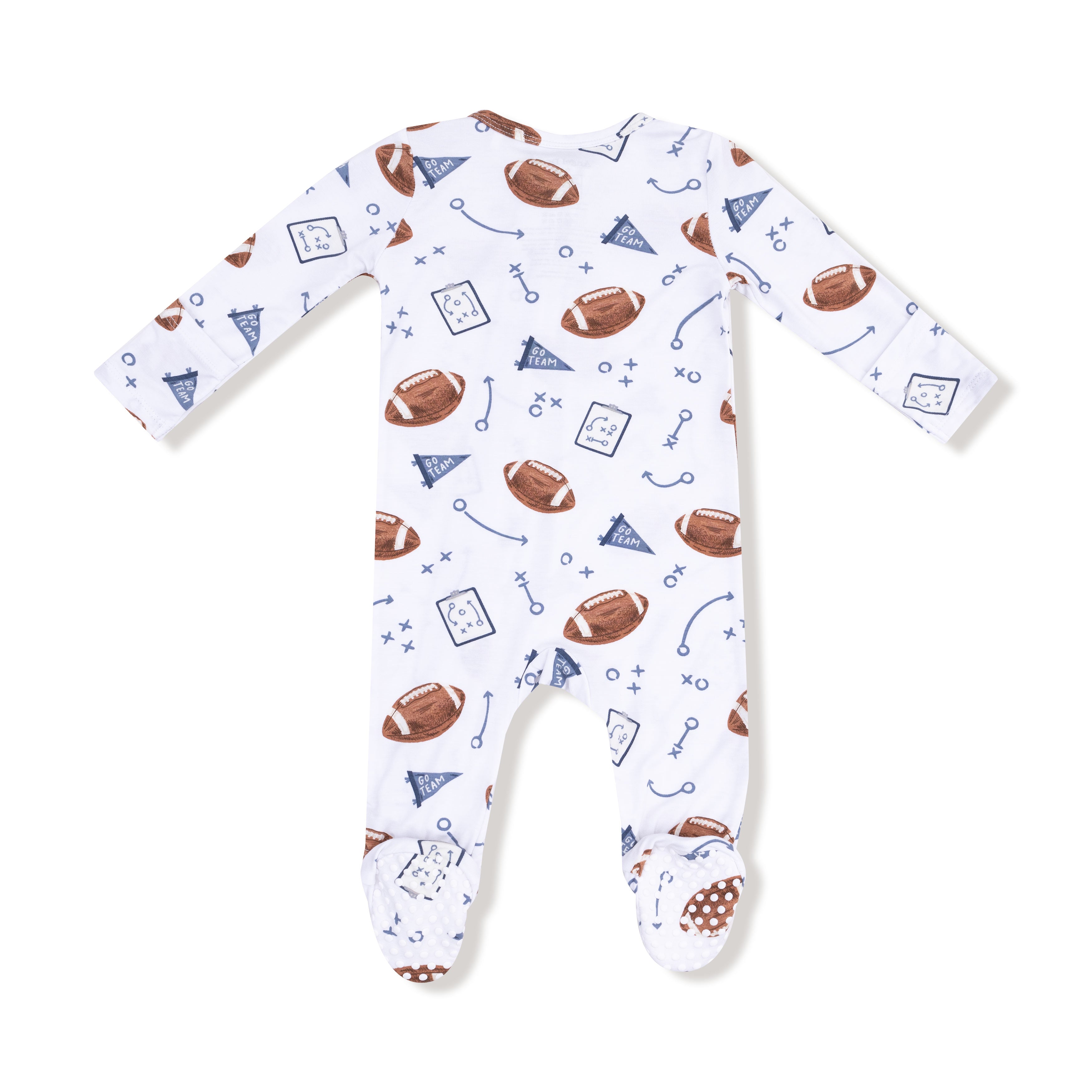 Touchdown Time Navy 2 Way Zipper Footie