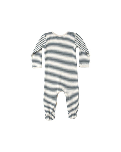 Baby Footie: Ocean Micro Stripe