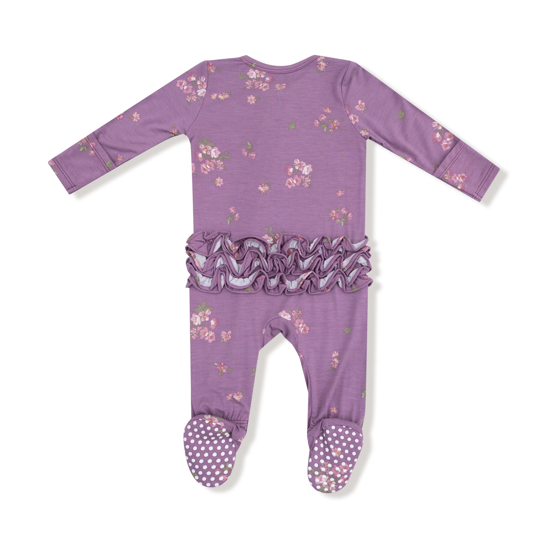 Woodsorrel 2 Way Zipper Ruffle Back Footie