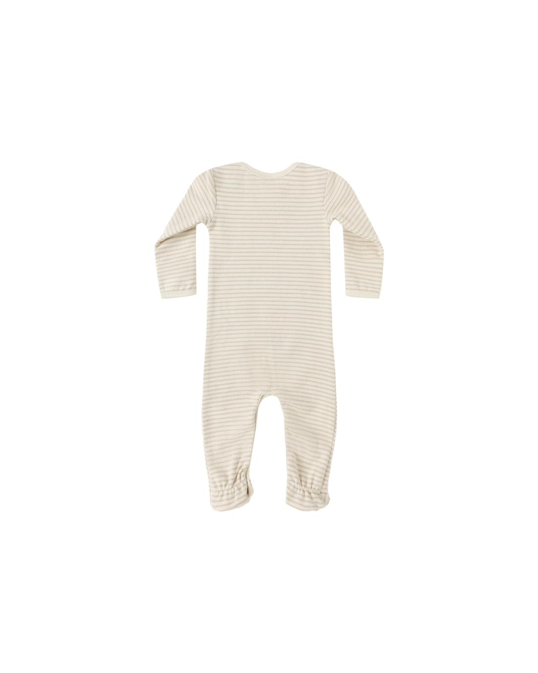 Baby Footie: Oat Micro Stripe