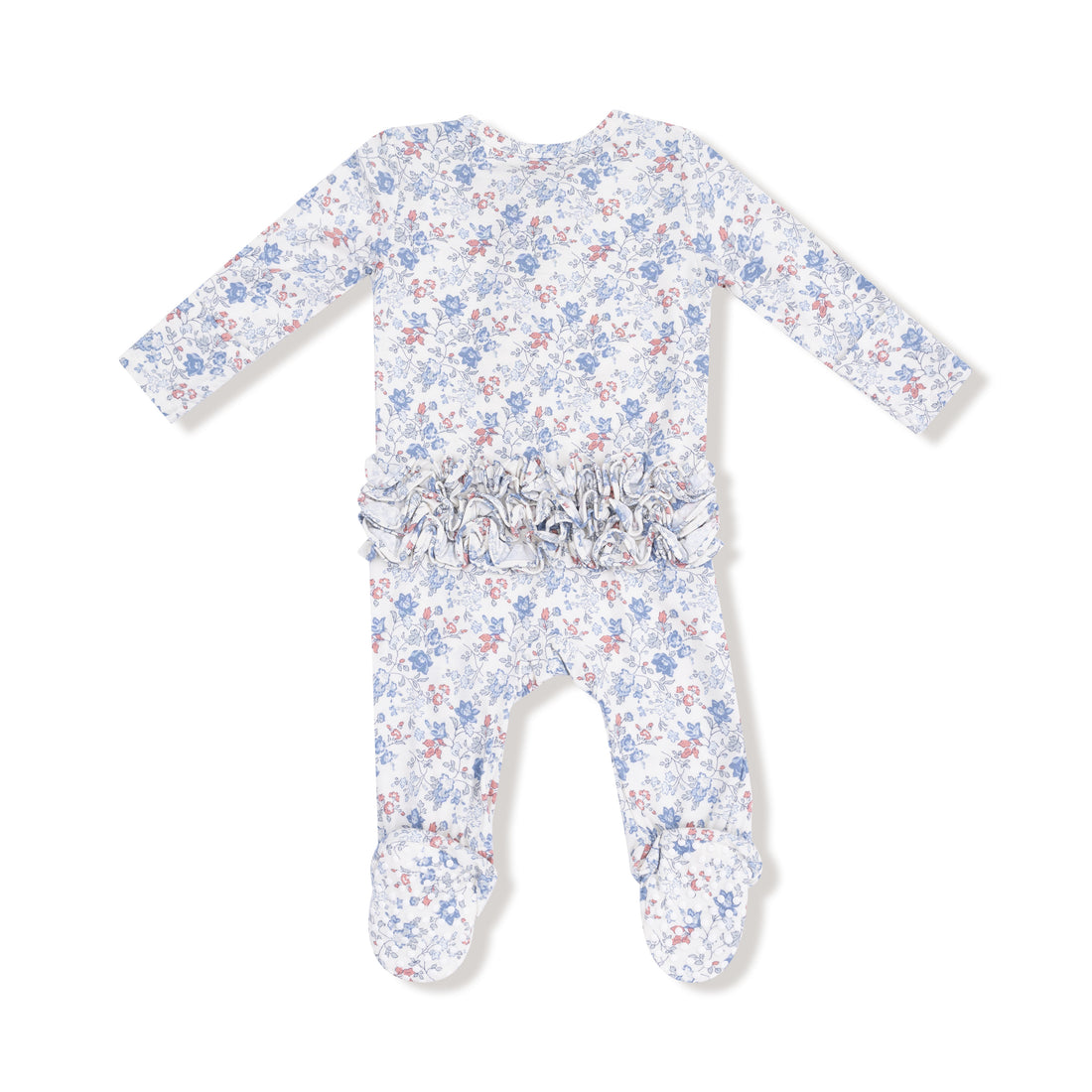 Country Girl Floral 2 Way Zipper Ruffle Back Footie