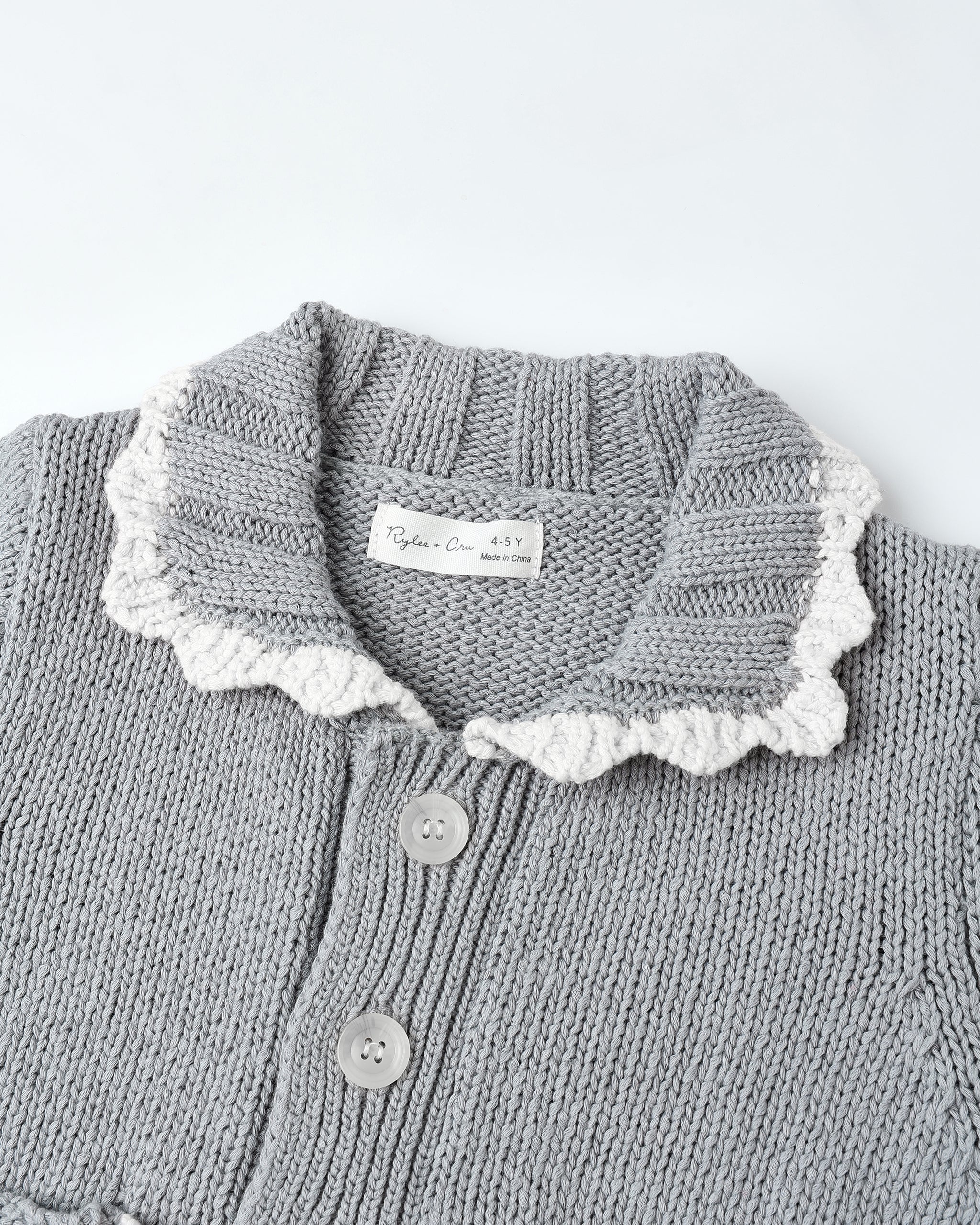 Collared Cardigan: Dusty Blue