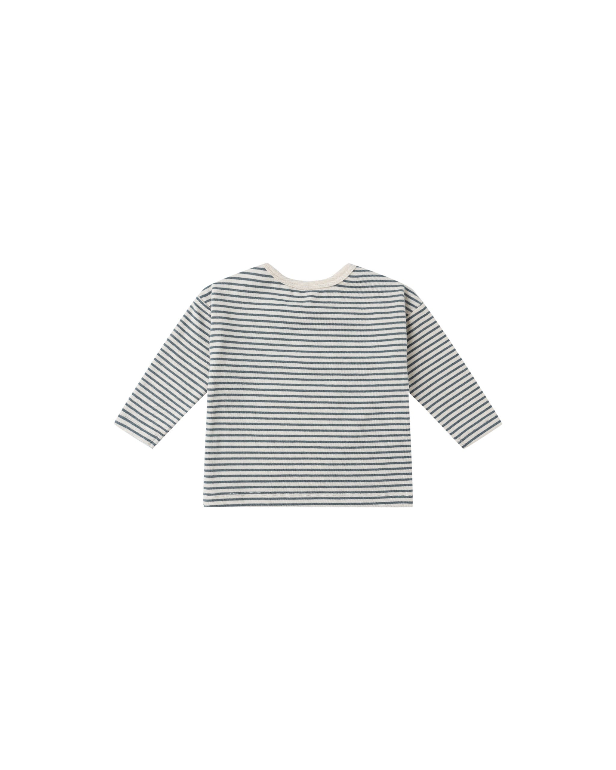 Long Sleeve Tee: Ocean Micro Stripe