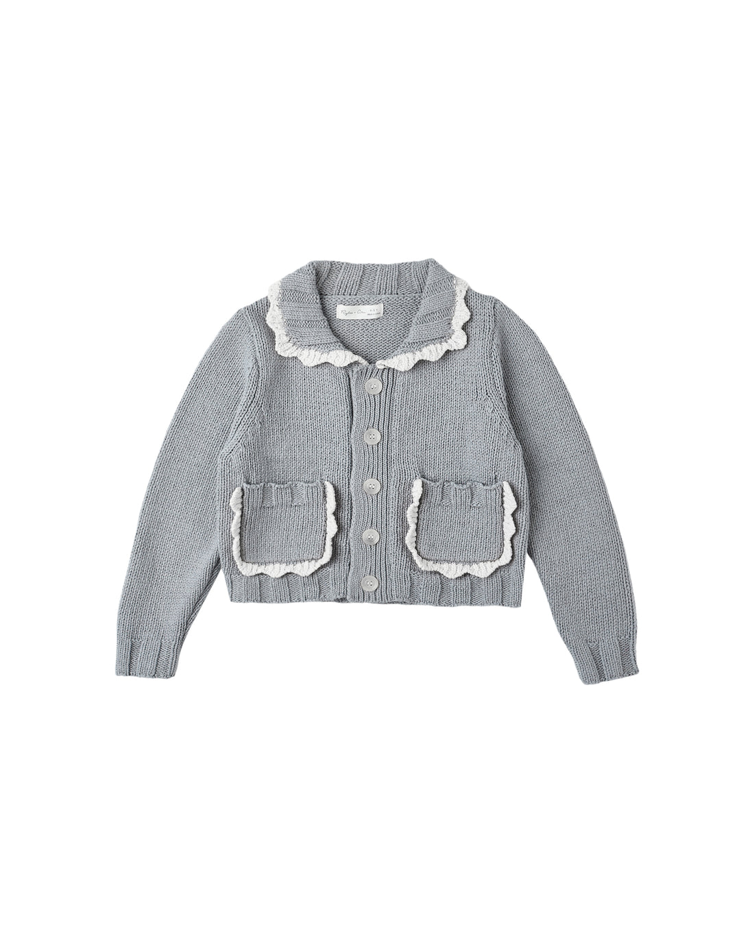 Collared Cardigan: Dusty Blue