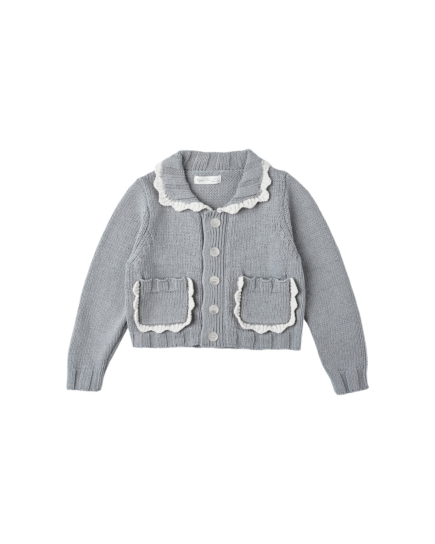 Collared Cardigan: Dusty Blue