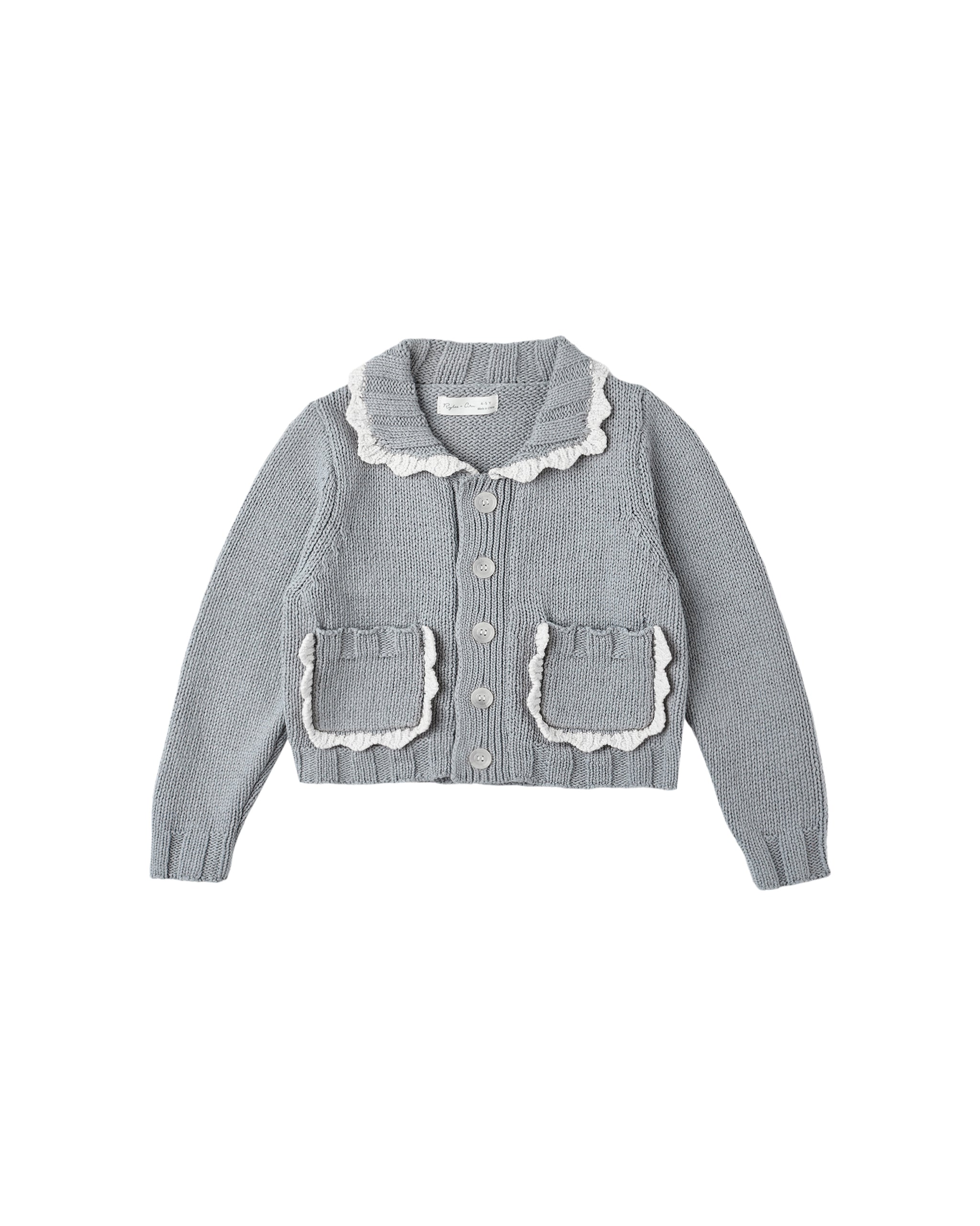 Collared Cardigan: Dusty Blue