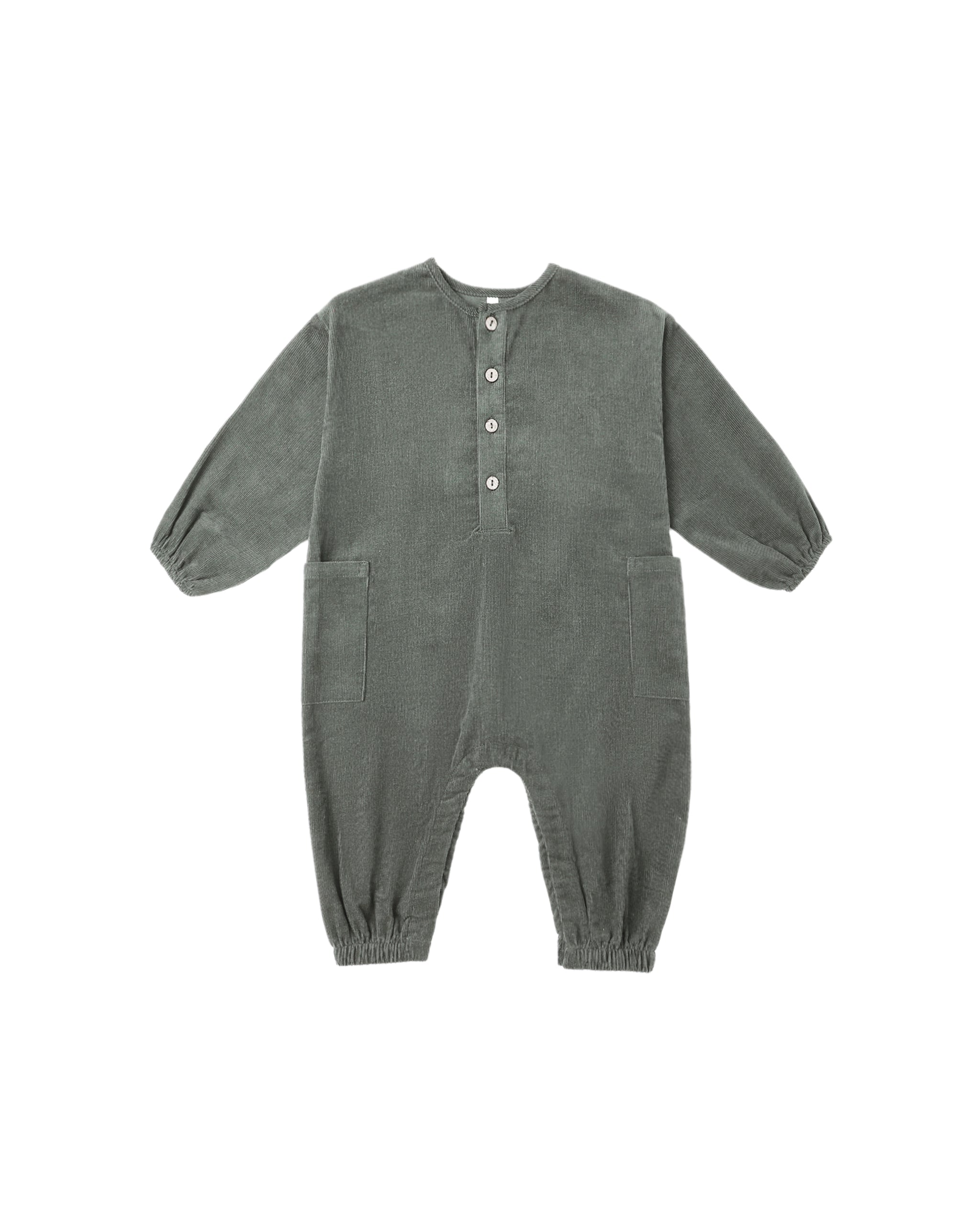 Relaxed Woven Jumpsuit: Evergreen
