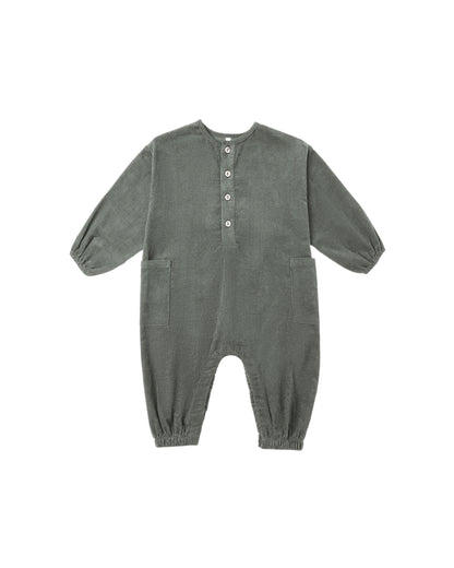 Relaxed Woven Jumpsuit: Evergreen