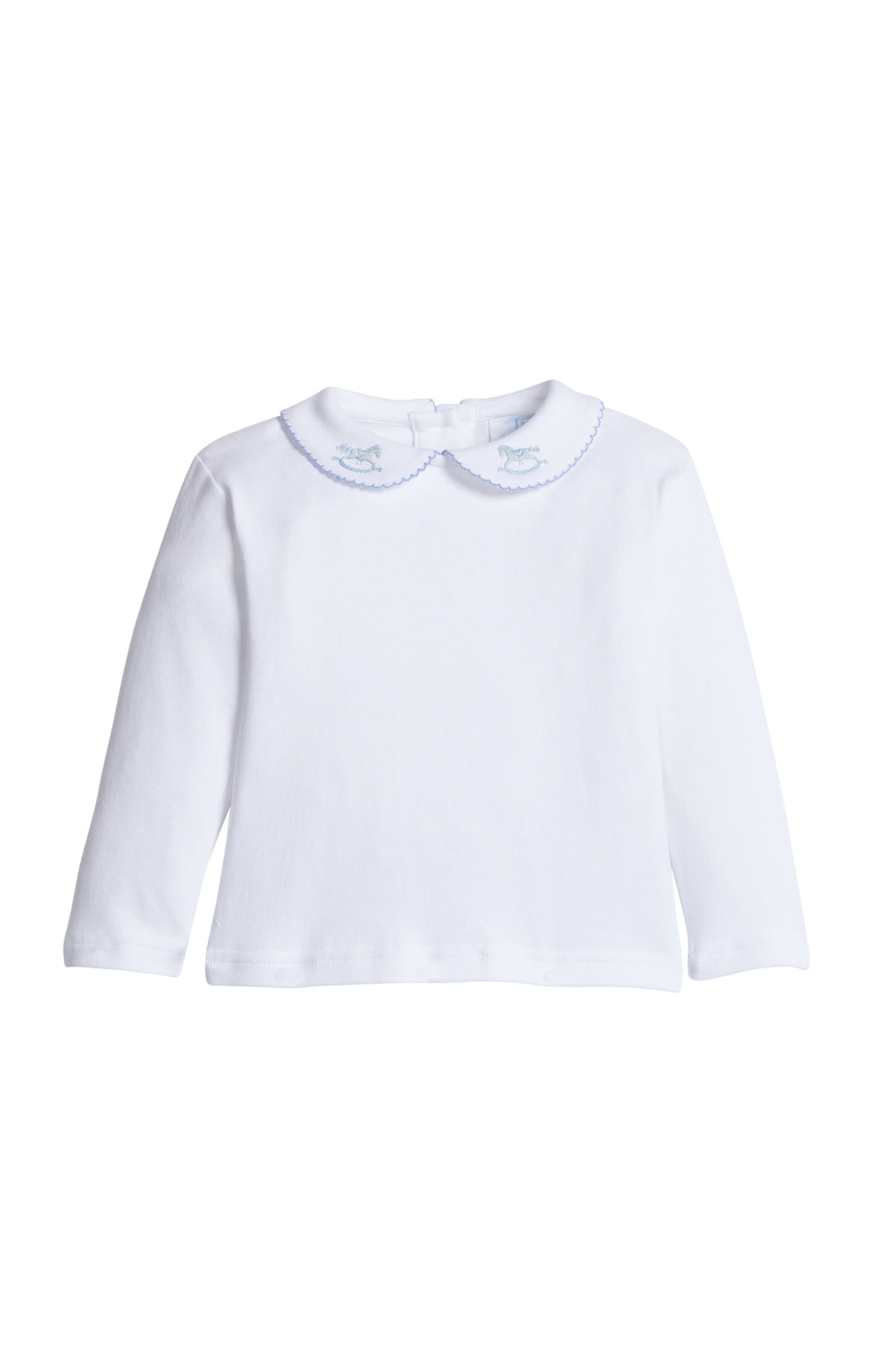 Long Sleeve Pinpoint Shirt: Blue Rocking Horse